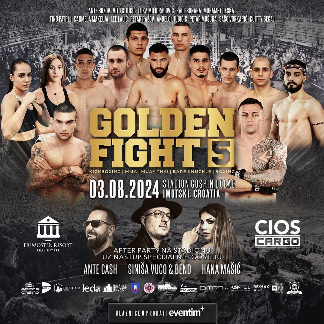 Bliži nam se borilački spektakl Golden Fight 5, 3.8.2024. u Imotskom!